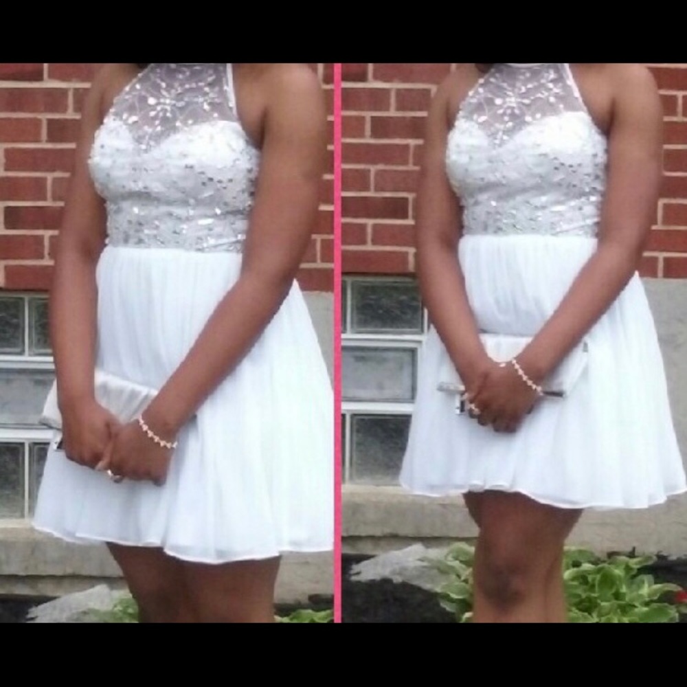 The perfect little white dress with sparkles